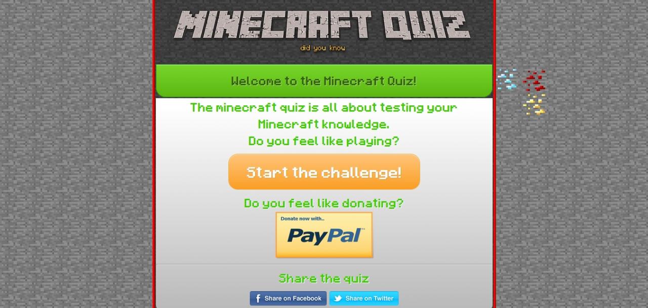The Minecraft Quiz and Windows version!) Minecraft Mod