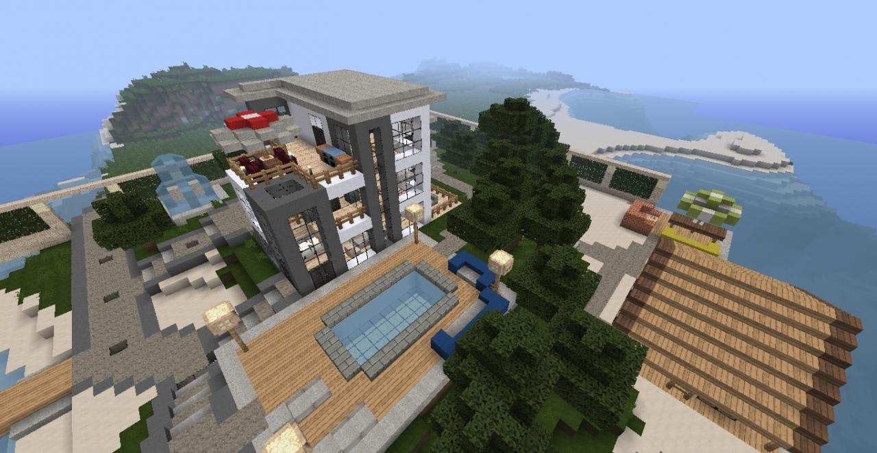 Modern beach villa Minecraft Map