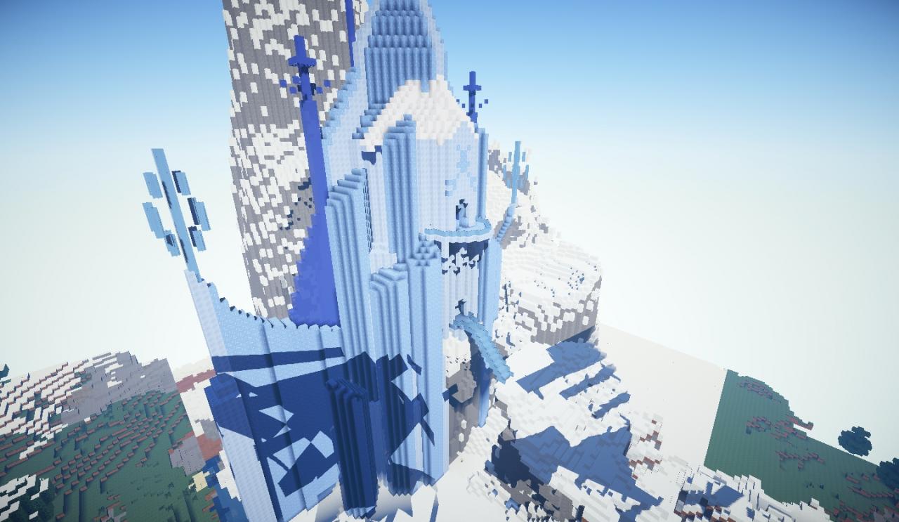 Elsa's Ice Castle + Arendelle Castle! Minecraft Map