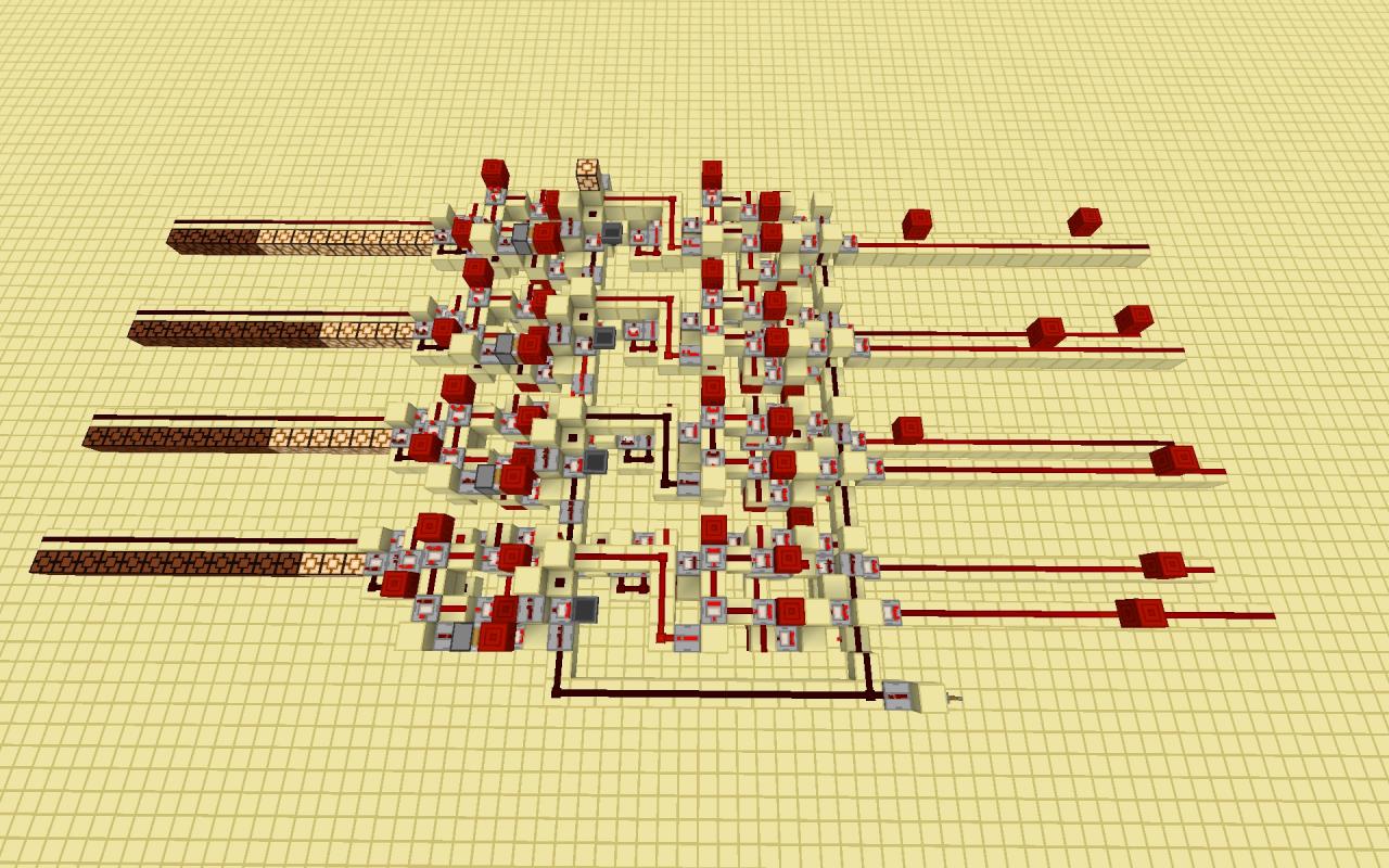 Hexadecimal Adder and Subtractor using comparators Minecraft Map