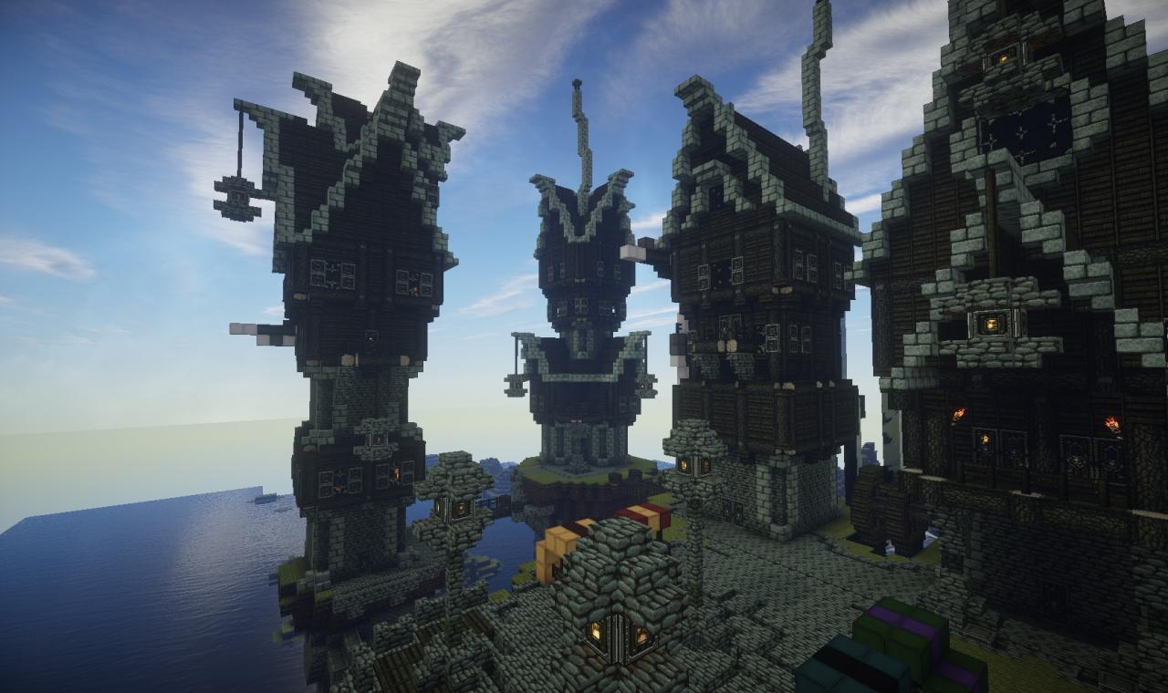 Floating Village Minecraft Map