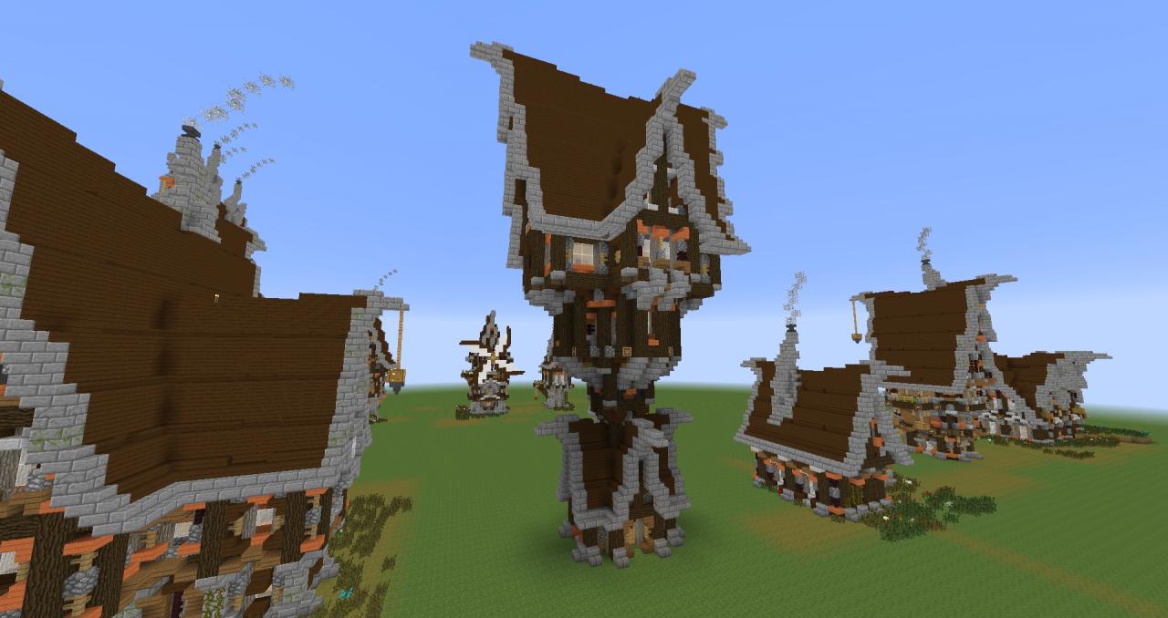 Compilation of steampunk buildings ! Minecraft Map