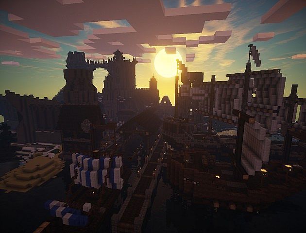 Sun setting over the docks