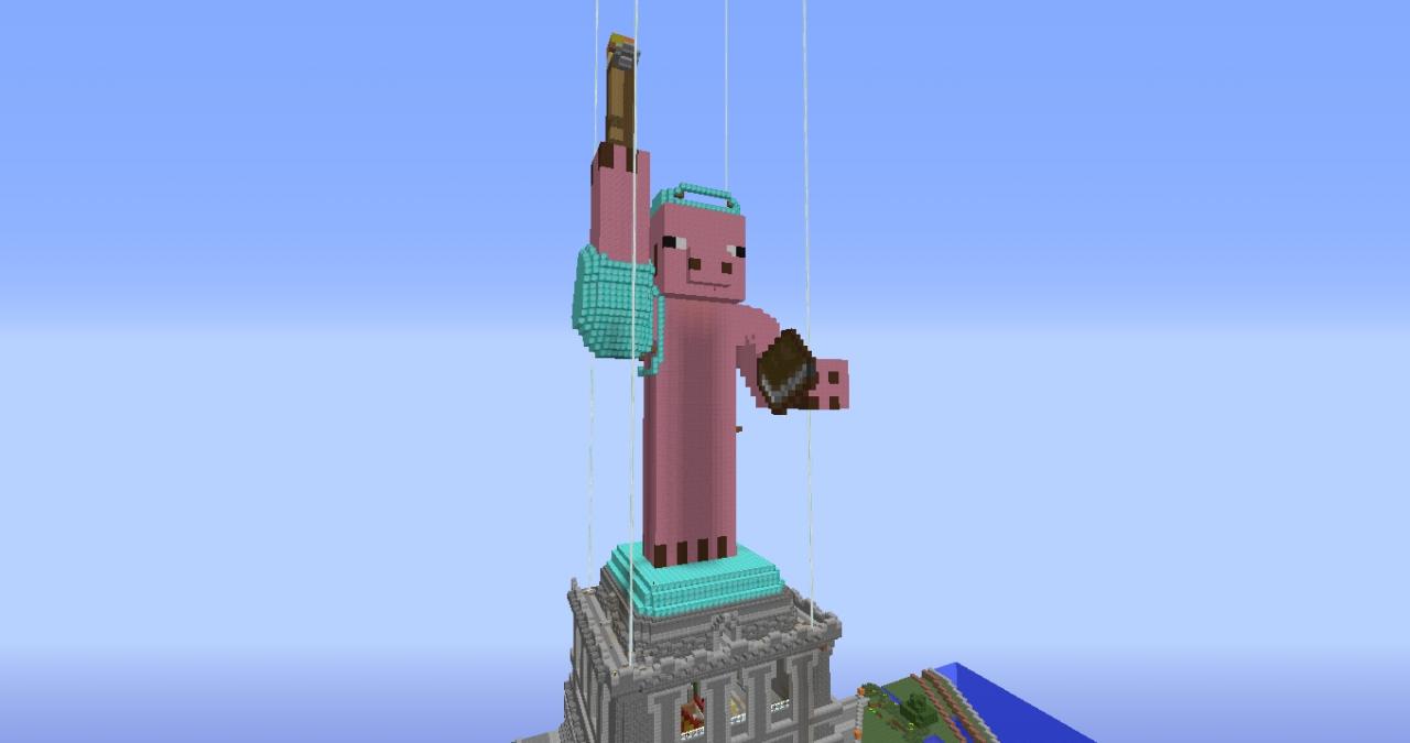 Statue of Pigerty (Pig Version of Statue of Liberty) [WIP] Minecraft Map