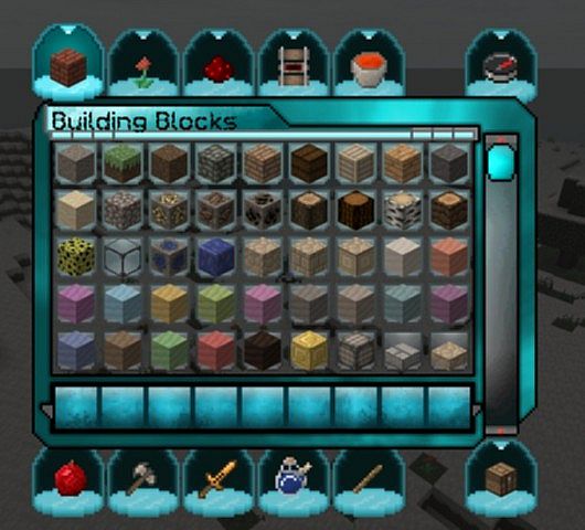 A page from the creative mode inventory.
