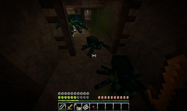 Some in-game action! Toolbar, UI, particles, SPIDERS.