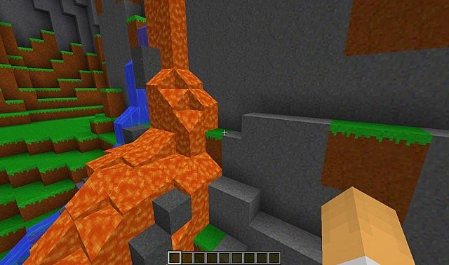 Some lava on a mountain.