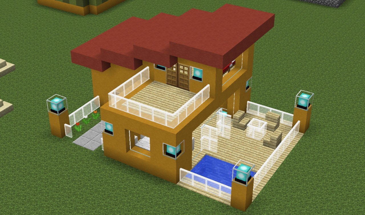 modern yellow house Minecraft Map