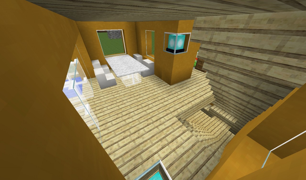 modern yellow house Minecraft Map