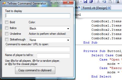 Tellraw command generator Minecraft Mod