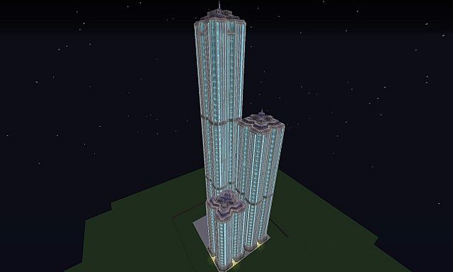 Vindius Towers at night