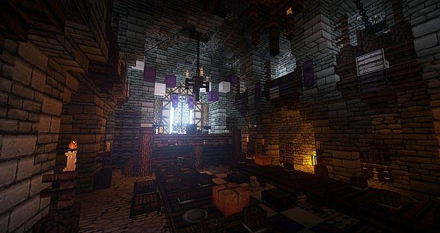 The hall inside the old keep