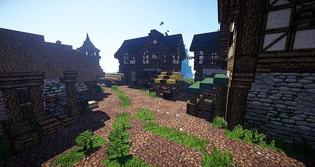 Village center and market stalls