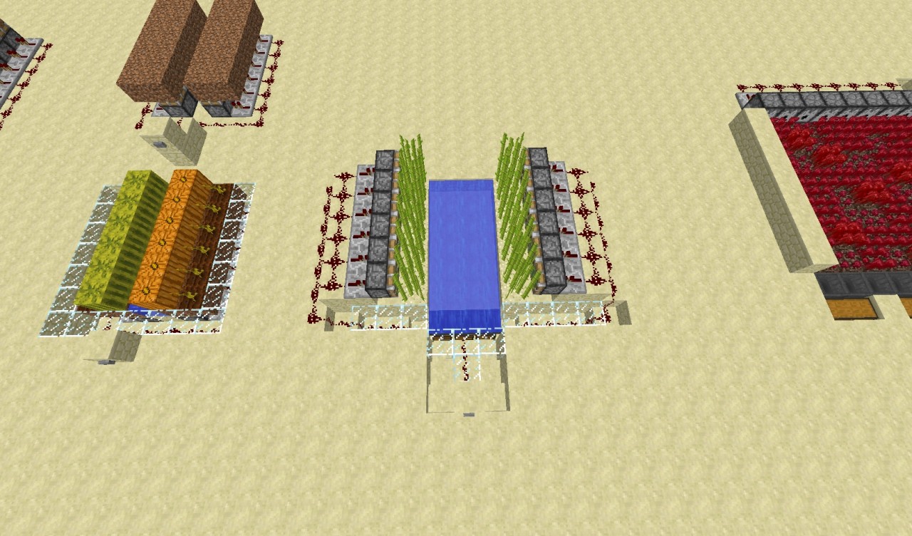A few automatic redstone farms for all crops (EASY TO BUILD) Minecraft Map