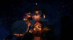 Medieval/Steampunk House with Hot Air Balloon Minecraft Map & Project