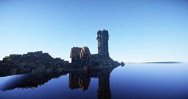 A lighthouse on a small outlying island