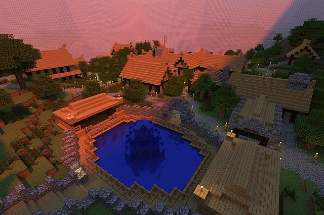 A render of the ending village