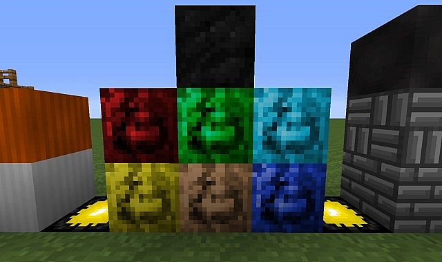 The mineral blocks like iron and gold