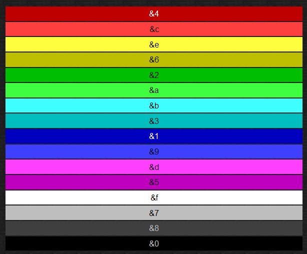 minecraft rainbow color code generator