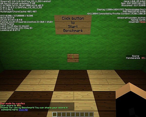 Minecraft Benchmark Vanilla Minecraft Map