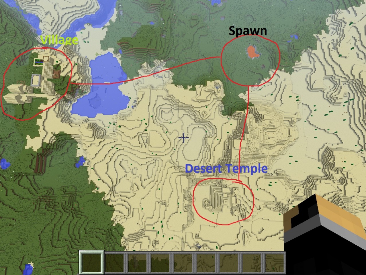 [1.8] DESERT TEMPLE AND VILLAGE NEAR SPAWN (SEED) Minecraft Map