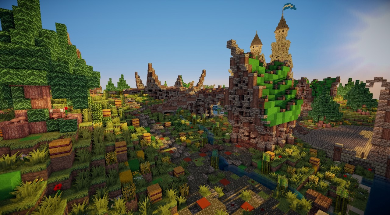 Big Medieval / Fantasy Adventure Hub Built by Valgonir Minecraft Map