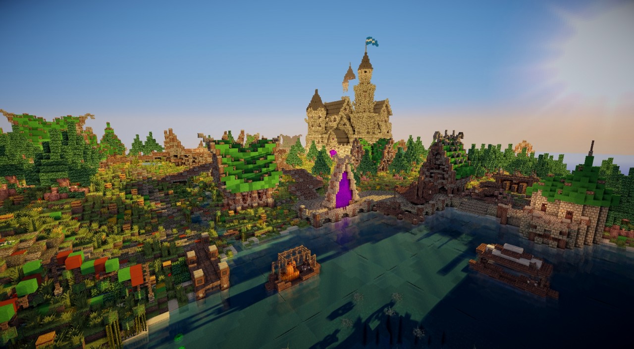 Big Medieval / Fantasy Adventure Hub Built by Valgonir Minecraft Map