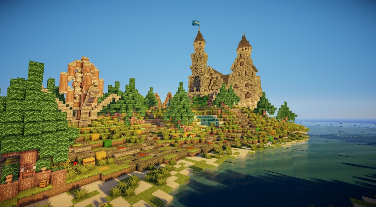 Big Medieval / Fantasy Adventure Hub Built by Valgonir Minecraft Map