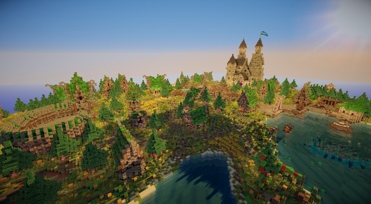 Big Medieval / Fantasy Adventure Hub Built by Valgonir Minecraft Map