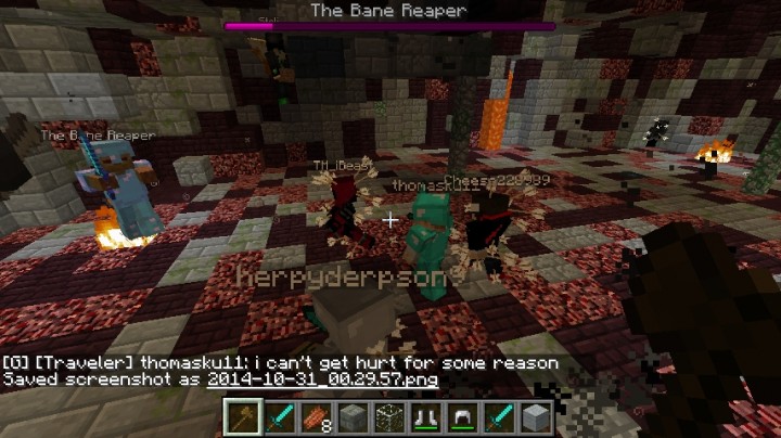 A battle against the Bane Reaper, once found in the stomach of castle bane. 