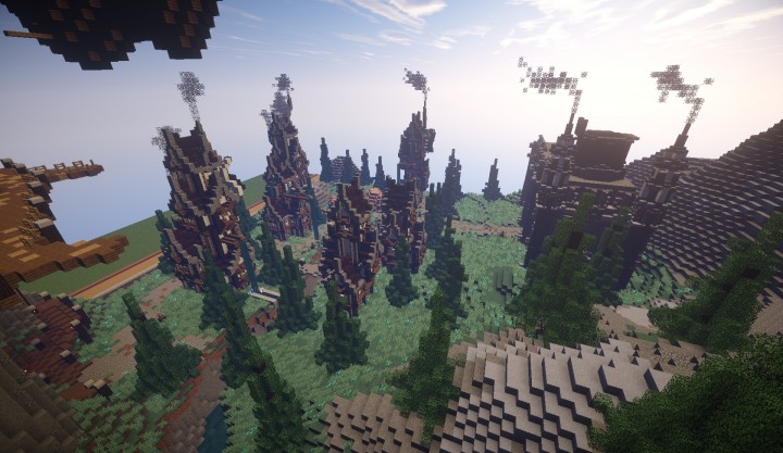 Athion plots: Industrial-Steampunk Village Minecraft Map