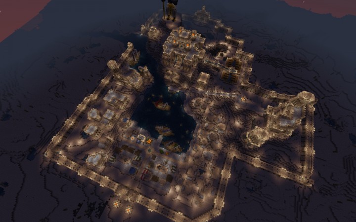 Birds view of Sethia at night