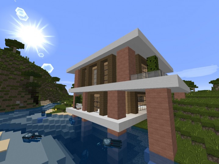 Modern House on the river Minecraft Map