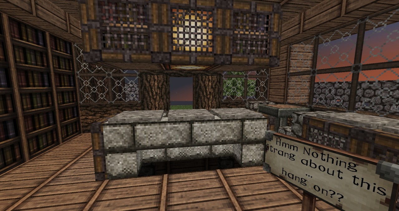 Hidden bookshelf door Minecraft Map