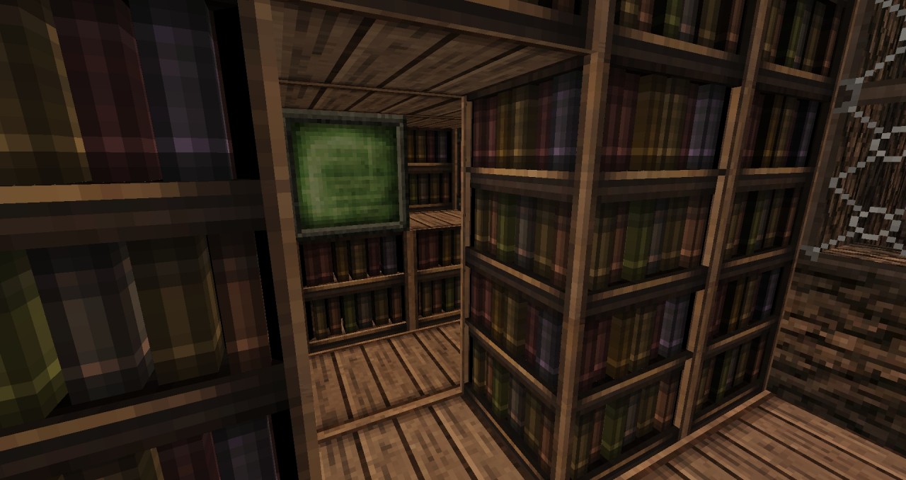Hidden bookshelf door Minecraft Map