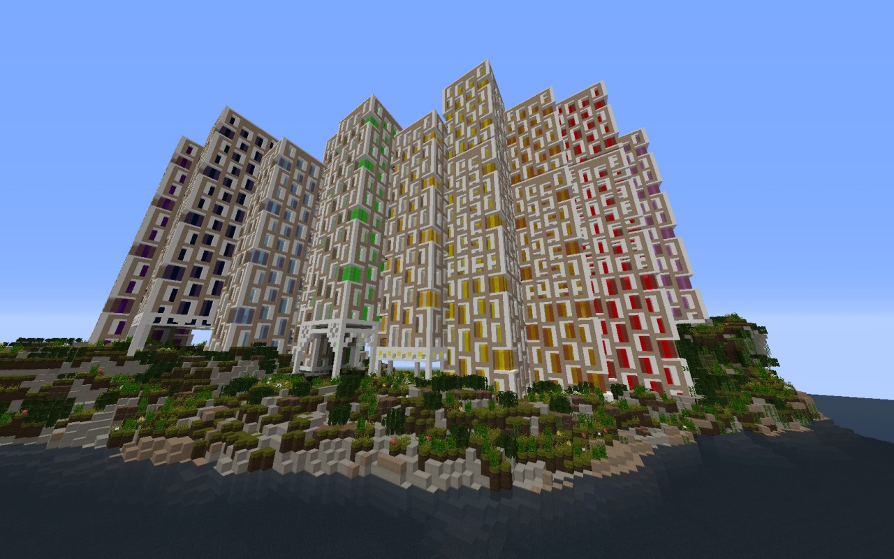 Modern apartments Rainbow themed Minecraft Map