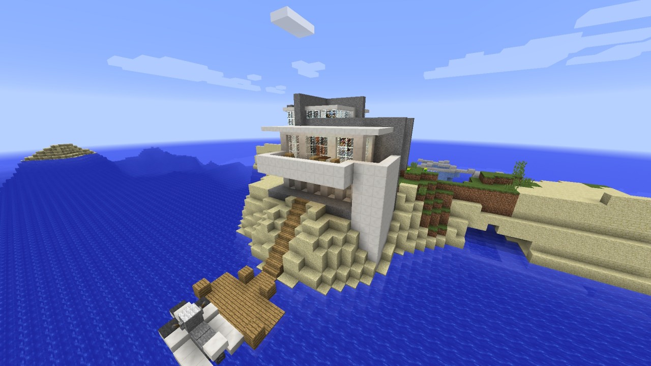 Modern Island House Minecraft Map