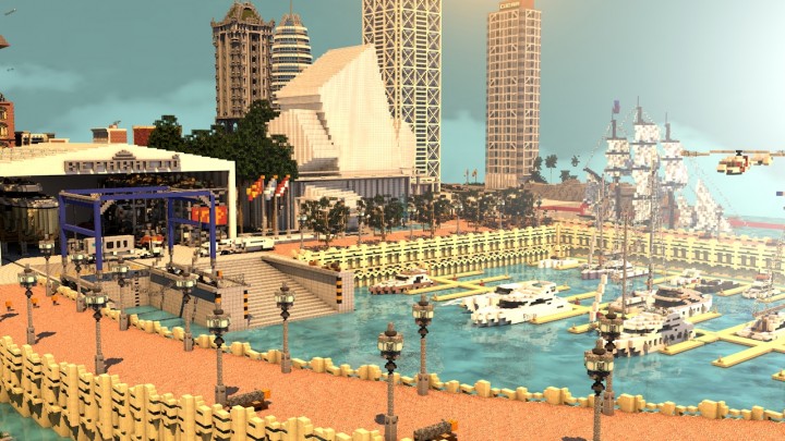View from the cliffs adjacent, overlooking the Southern city district - Render by Headshotwar