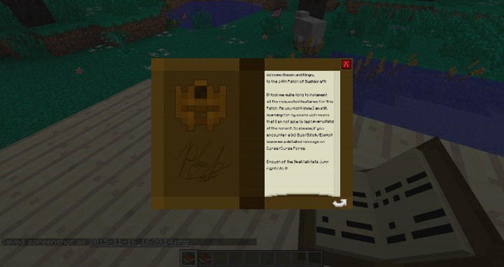 New Ingame Changelog so you stay up to date with Sushicraft!