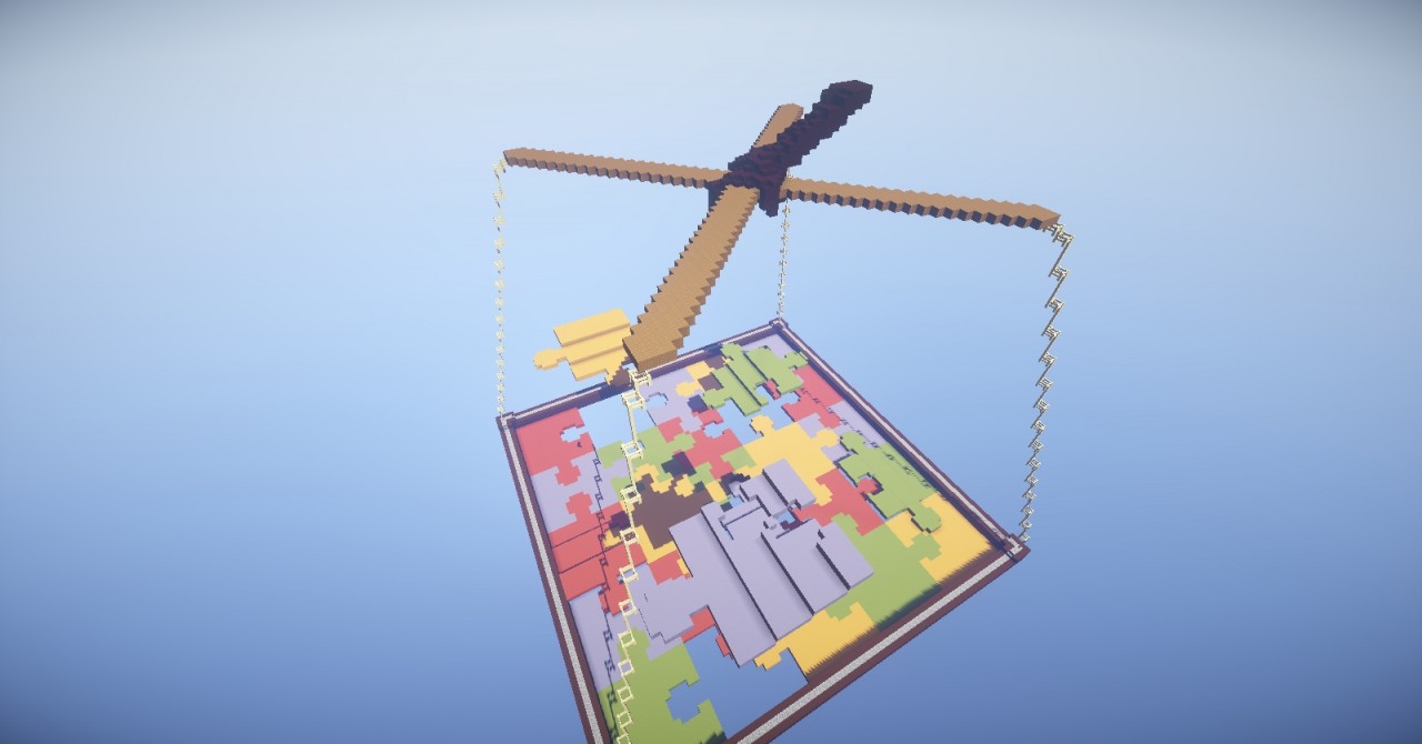 Jigsaw Falling Into Place Concept 3D Build Minecraft Map