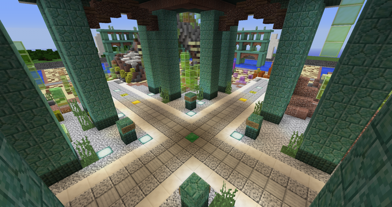 Survival PvP / RAID Underwater Themed Spawn Minecraft Map
