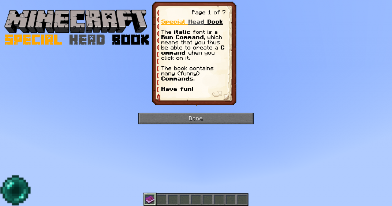 HeadBook! Minecraft Map