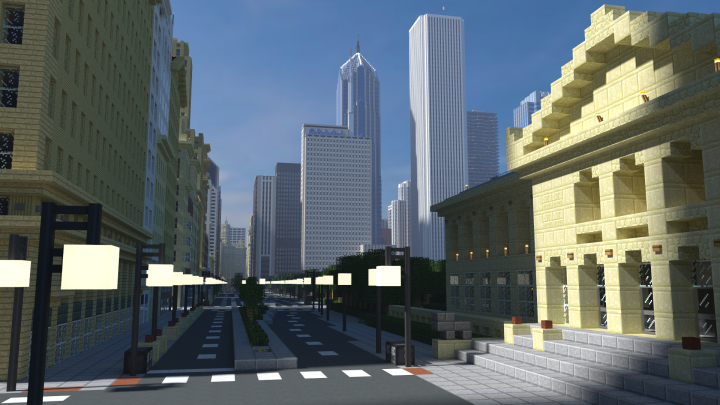 Looking North on Michigan Avenue from the Art Institute of Chicago