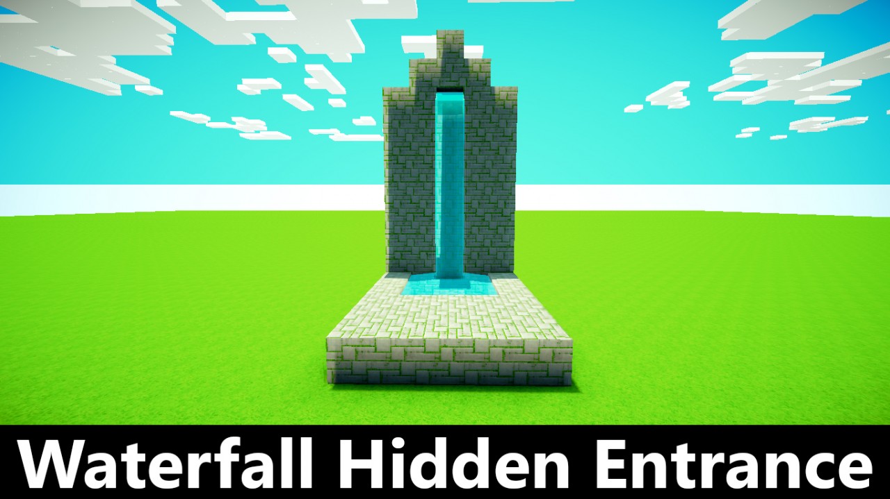 SIMPLE WATERFALL HIDDEN ENTRANCE (Secret Room) Minecraft Project