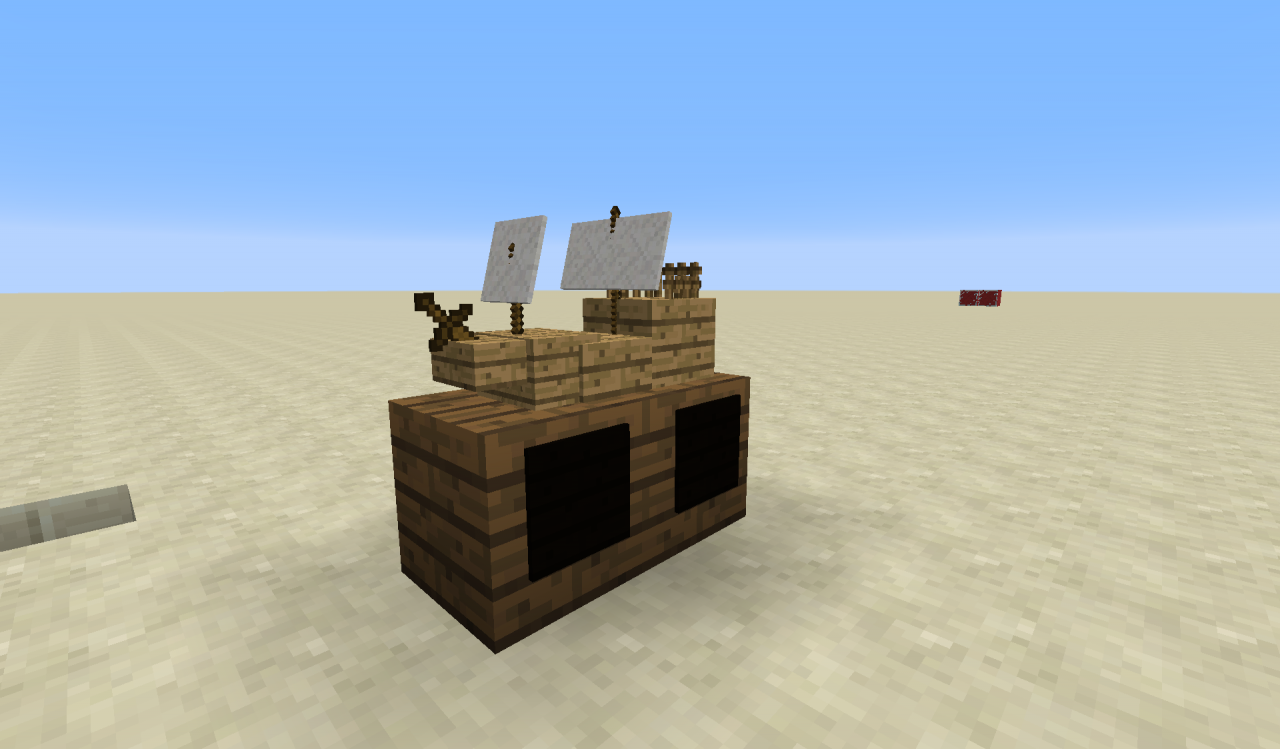Command block furniture creation (miniature boat / wagon) Minecraft Map