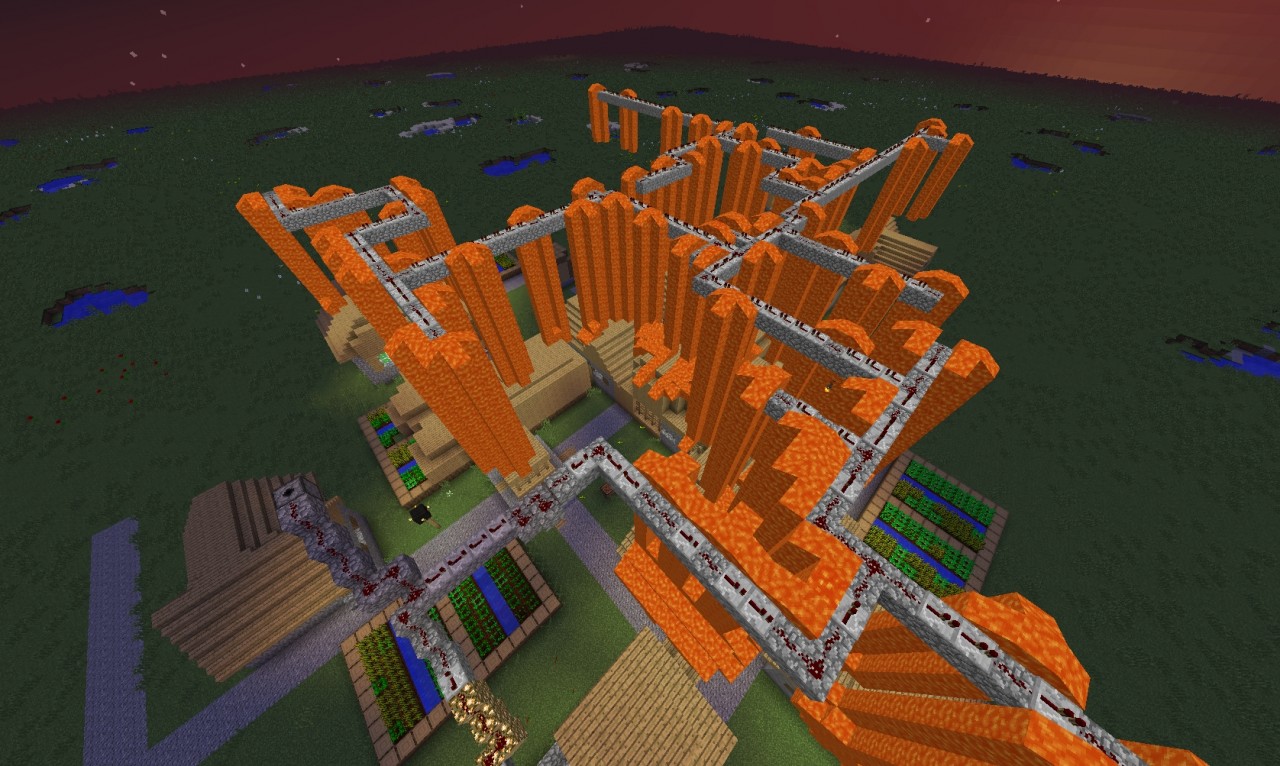 The Burning Village! Minecraft Map