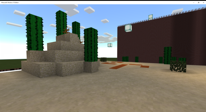 A veiw of the white sand island from beside the desert temple