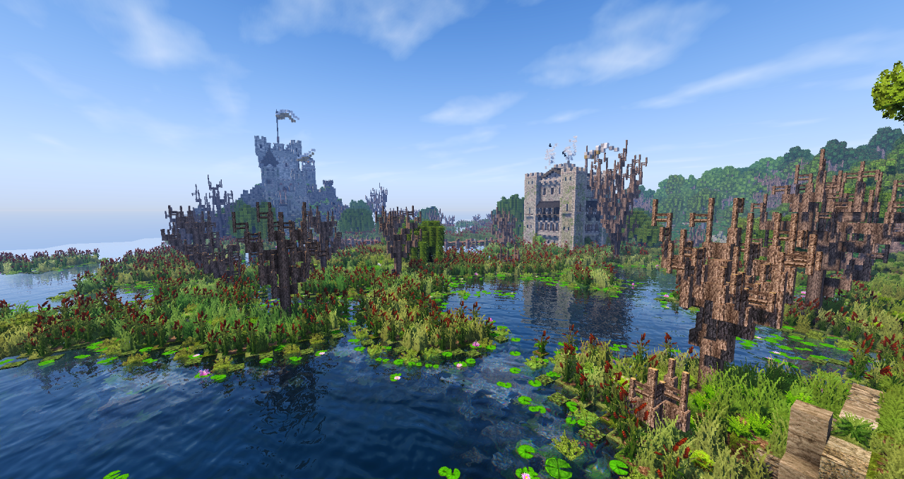 Realistic Wetland w/ Places to Explore [Conquest Reforged] Minecraft Map