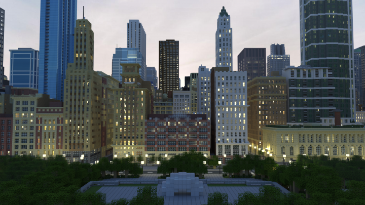 The Bean and the Michigan Avenue streetwall