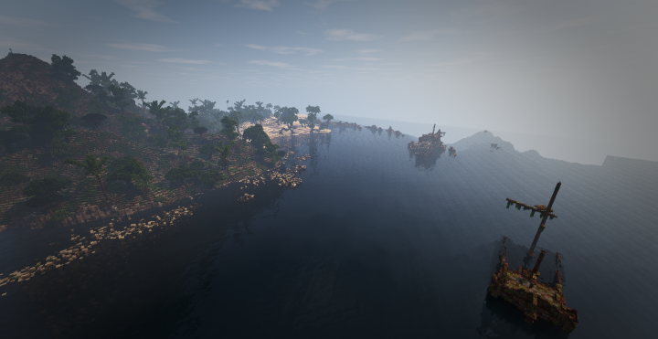 back section sunk further beneath the waves